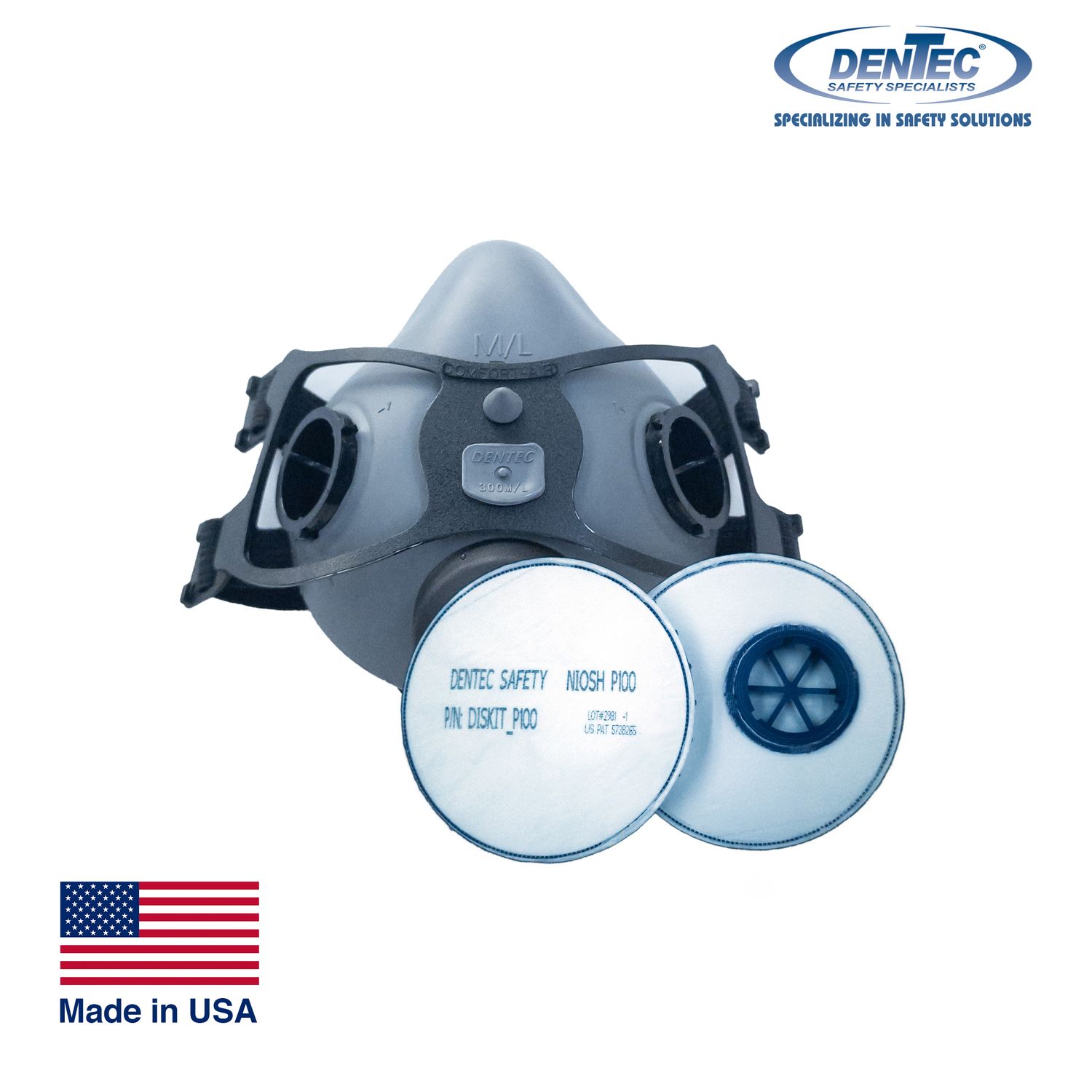 Dentec Safety Specialist Reusable Respirators Comfort-Air 300+P100 DISKIT Thumbnail 0
