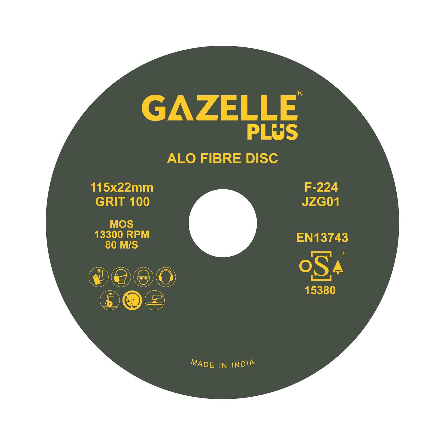 Gazelle Fibre Discs F224/4.5/100 Thumbnail 0