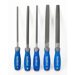 Gazelle G80292 8 In. File Set, 5-Pieces, includes Flat, Round