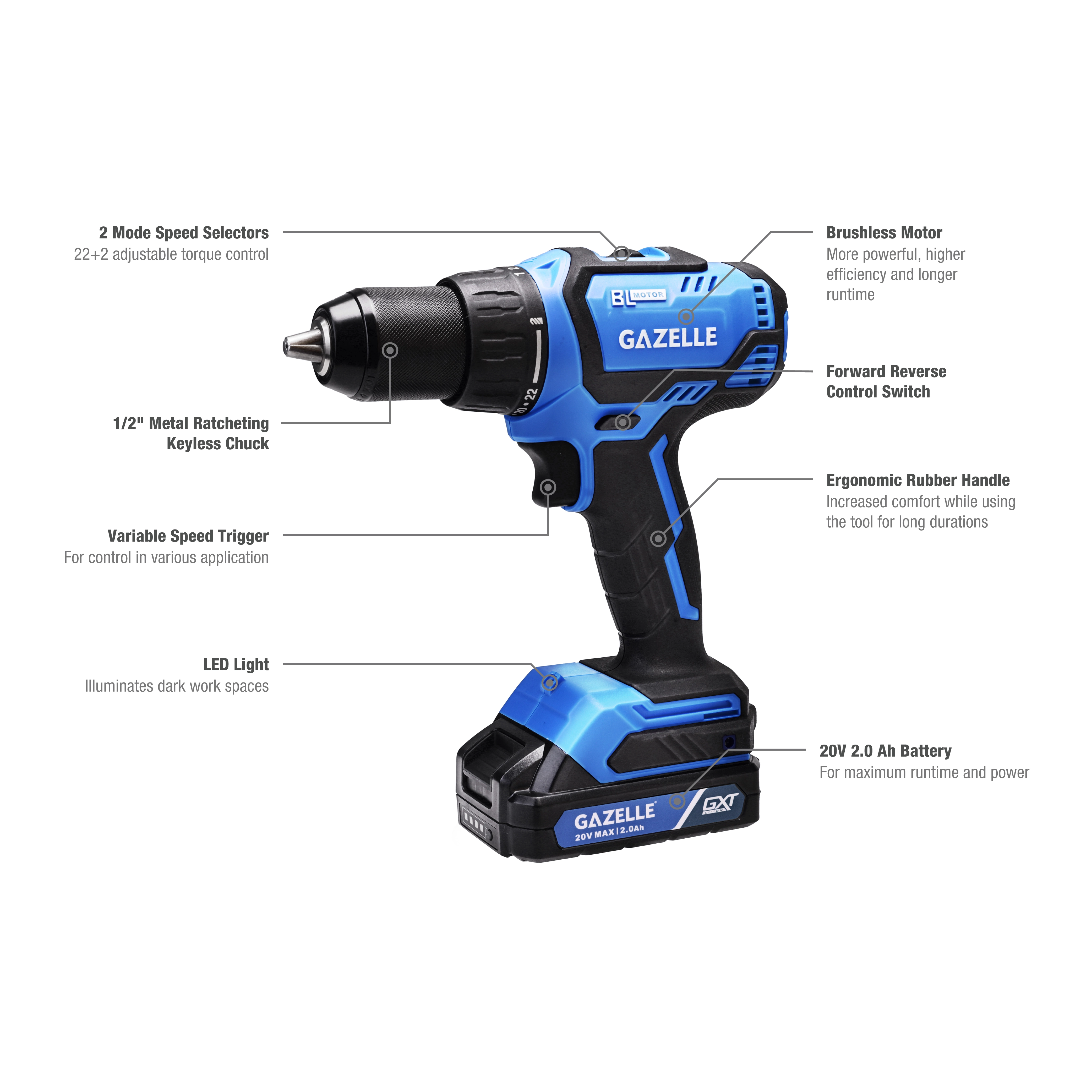 Gazelle Drill Drivers GC2000 Thumbnail 1