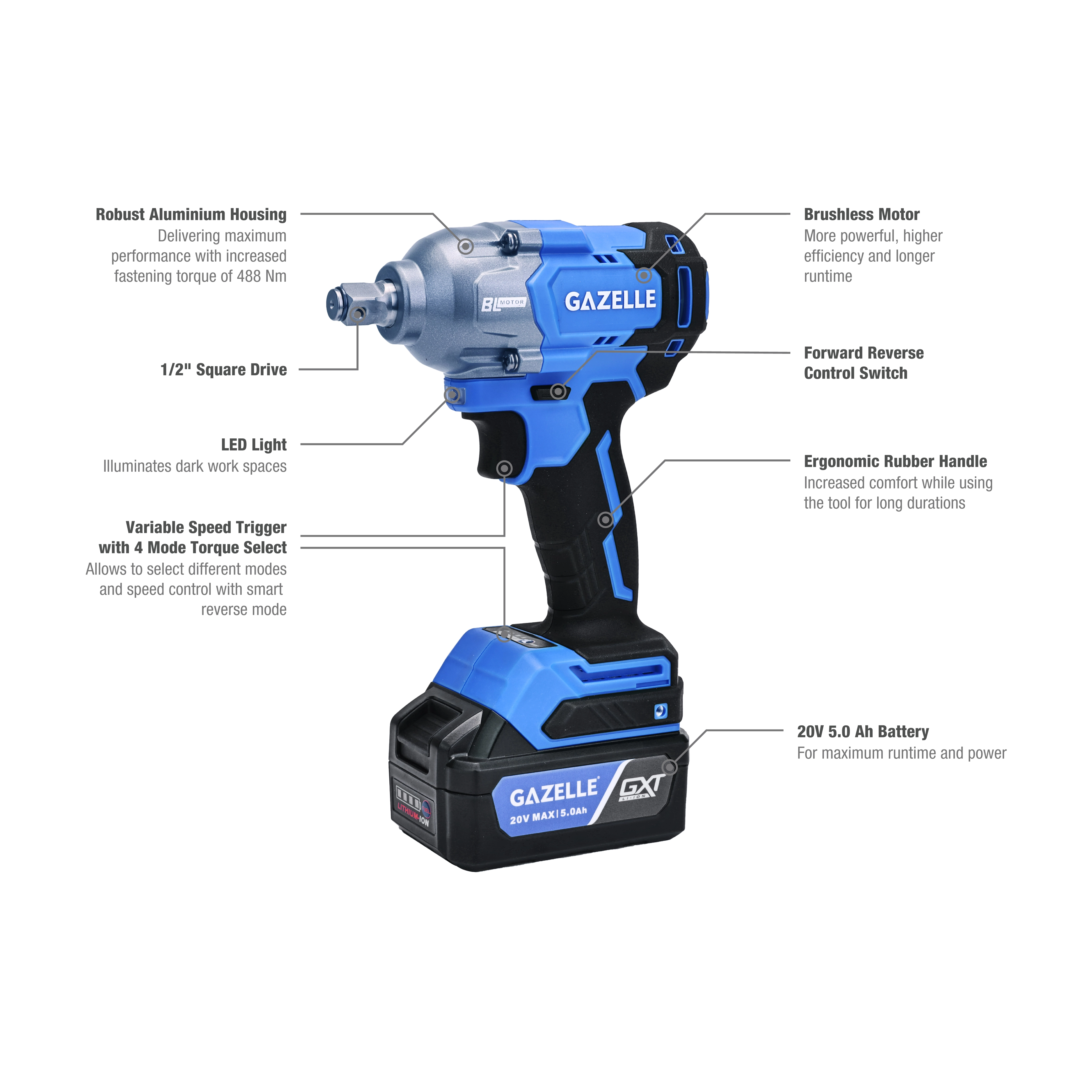 Gazelle Impact Wrenches GC2034 Thumbnail 1