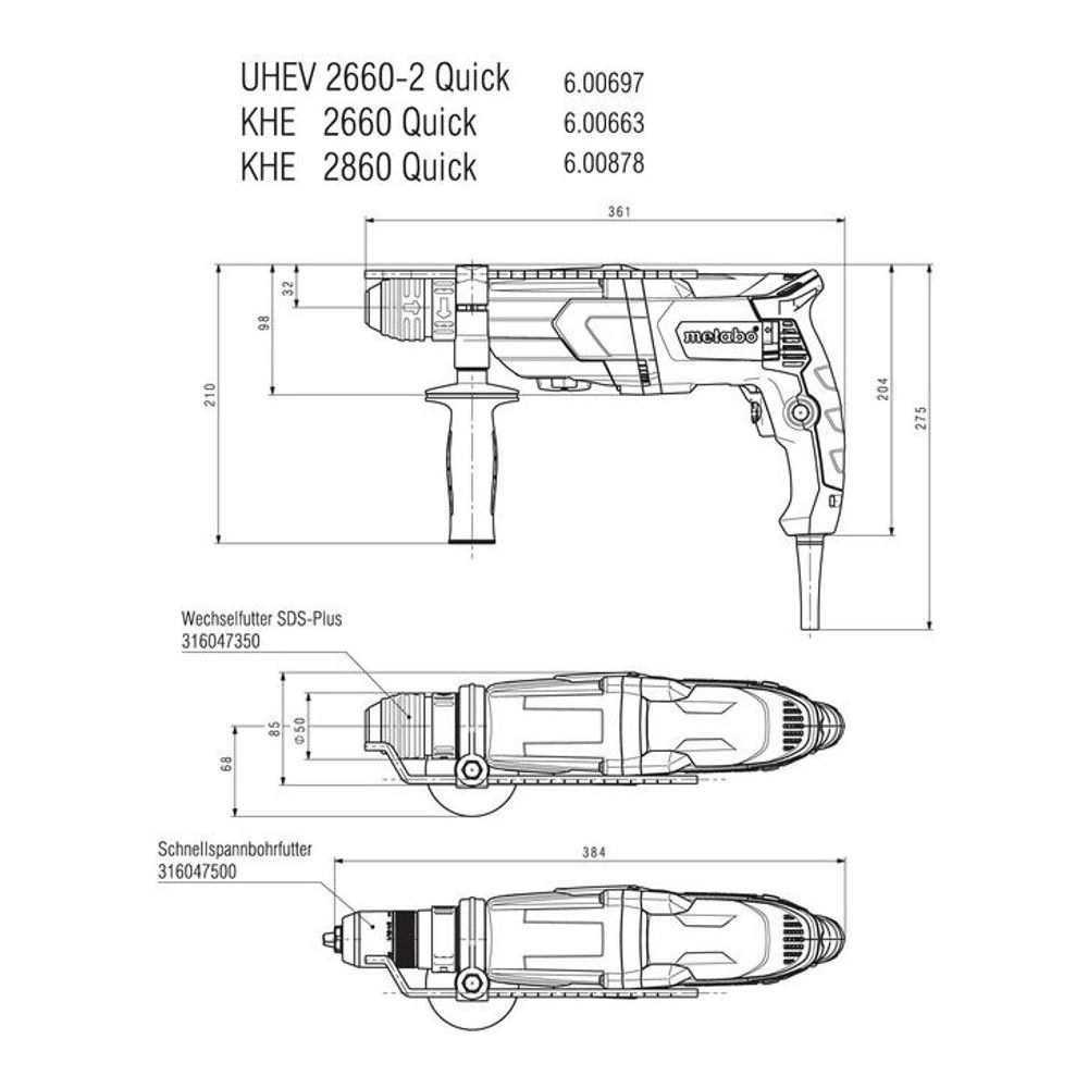 Metabo Rotary Hammers 600663500 Thumbnail 12